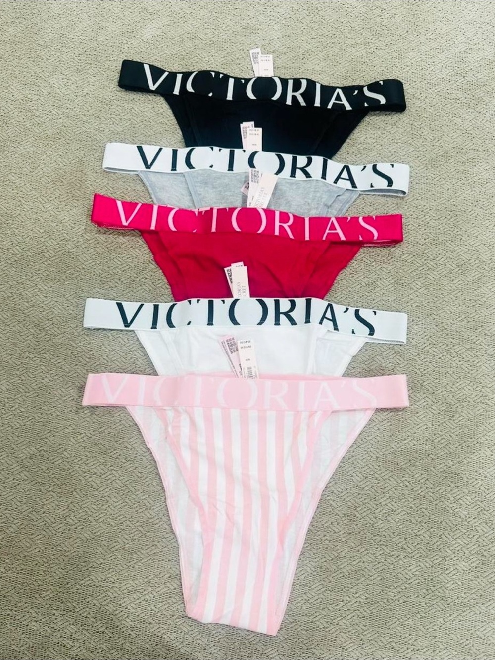 Victoria's Secret Exploded Logo Cotton 90s Brief Panty 5 pack size M